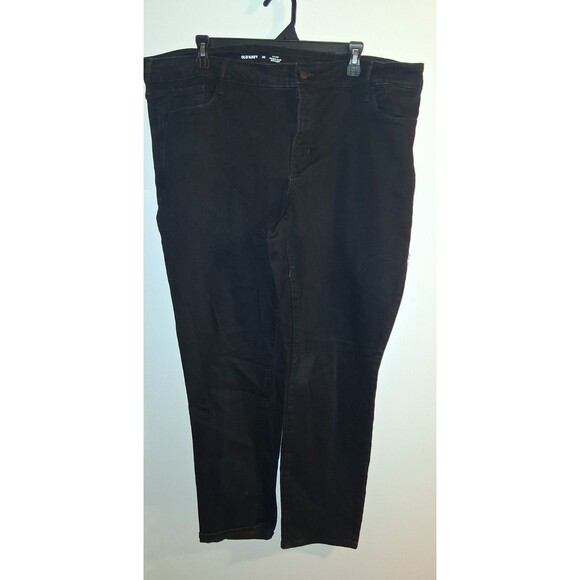 Old Navy Black Mid-rise Straight Jeans Sz 20 - Picture 1 of 2